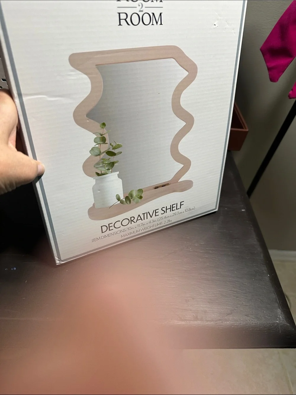 Decorative Shelf Mirror in Beige New in Box